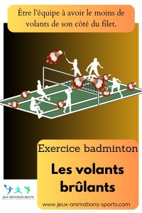 Jeu badminton, Volants brûlants, jeux sportifs