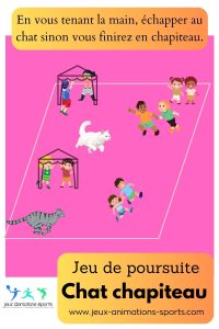 Jeu sportif dans lequel les enfants vont coopérer, chat chapiteau