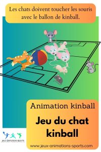 Jeu sportif kinball, jeu du chat avec ballon kinball