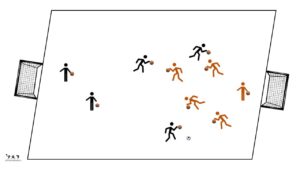 Match Foot-basket, travail dribble basket