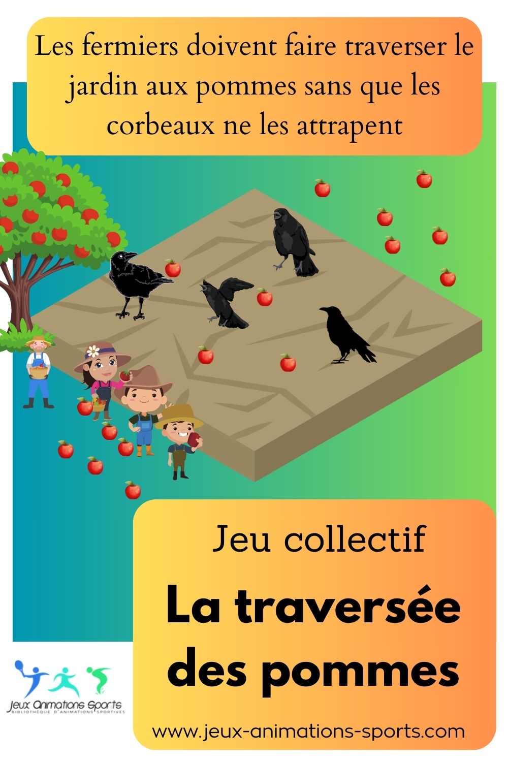 Jeu de ballons maternelles - La traversée des pommes